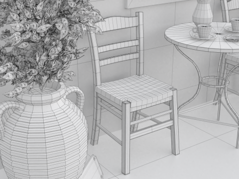 Greek Taverna Terrace Modello 3D