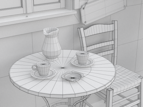 Greek Taverna Terrace Modello 3D