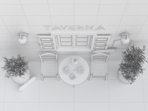 Greek Taverna Terrace Modello 3D