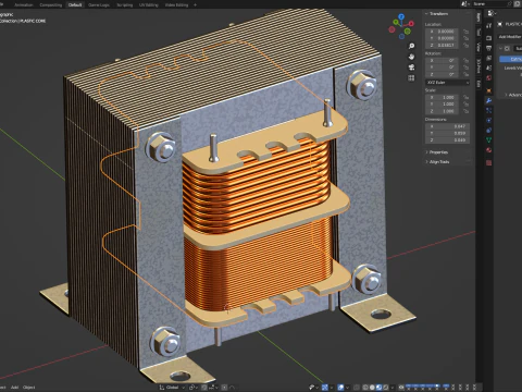 变压器壳型 3D 模型