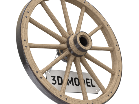 Vintage Wood Wheel 3D Модель