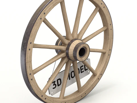 Vintage Wood Wheel 3D Model