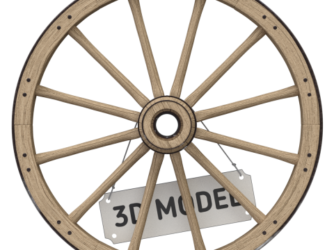 Vintage Wood Wheel Modèle 3D