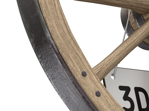 Vintage Wood Wheel 3D Model