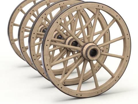 Vintage Wood Wheel 3D Model