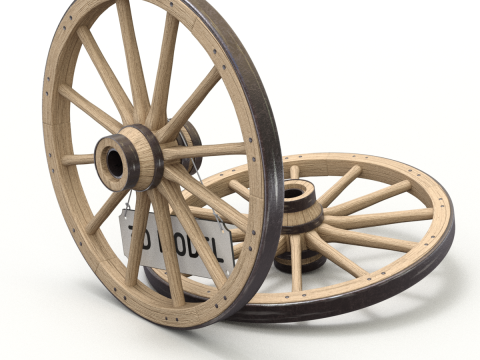 Vintage Wood Wheel Modèle 3D