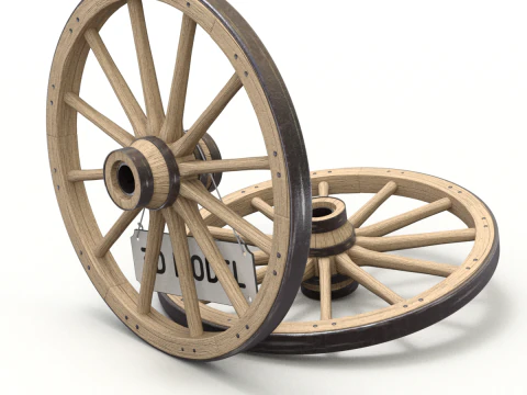 Vintage Wood Wheel 3D Model