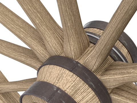 Vintage Wood Wheel Modèle 3D