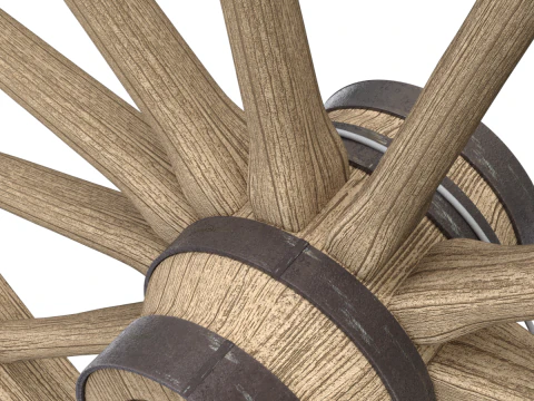 Vintage Wood Wheel 3D Model