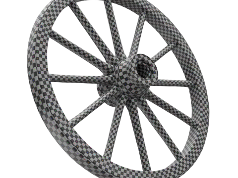 Vintage Wood Wheel Modèle 3D