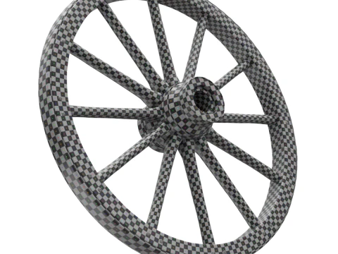 Vintage Wood Wheel 3D Model