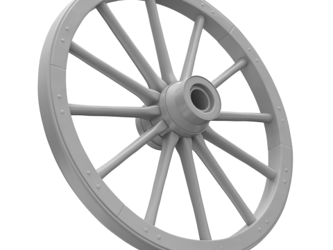 Vintage Wood Wheel Modèle 3D