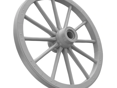 Vintage Wood Wheel 3D Model