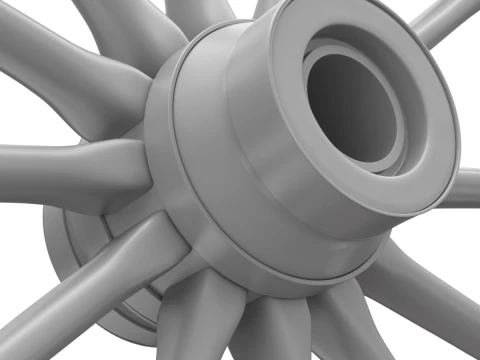 Vintage Wood Wheel 3D Model