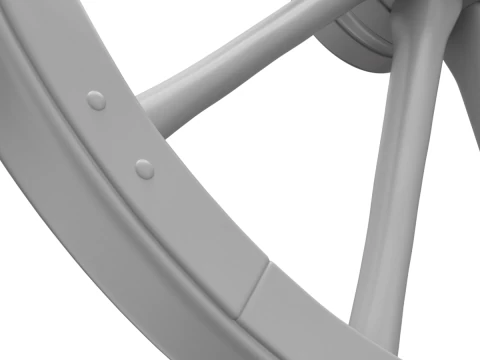 Vintage Wood Wheel 3D Model