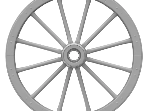Vintage Wood Wheel 3D Model