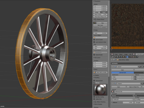 Vintage Wood Wheel Modèle 3D