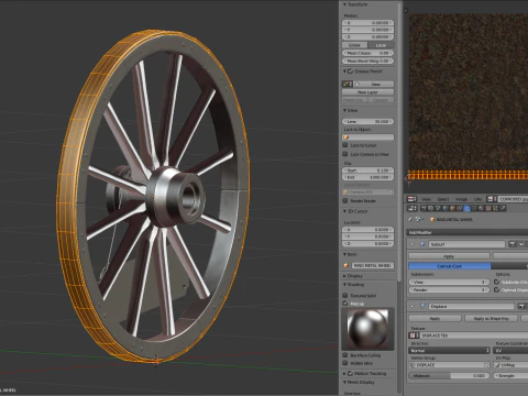 Vintage Wood Wheel 3D Model