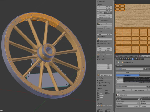 Vintage Wood Wheel 3D Model