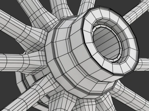 Vintage Wood Wheel 3D Model