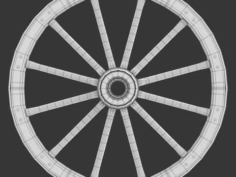 Vintage Wood Wheel Modèle 3D