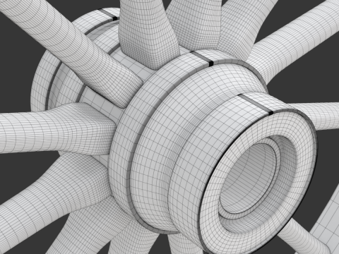 Vintage Wood Wheel Modèle 3D