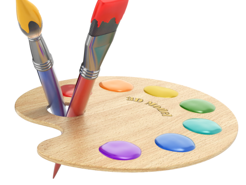 Wooden Artist Palette Modèle 3D