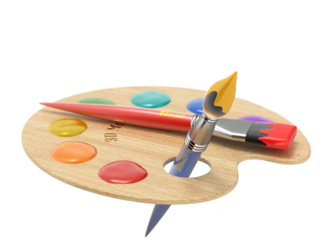 Paleta de artista de madeira Modelo 3D