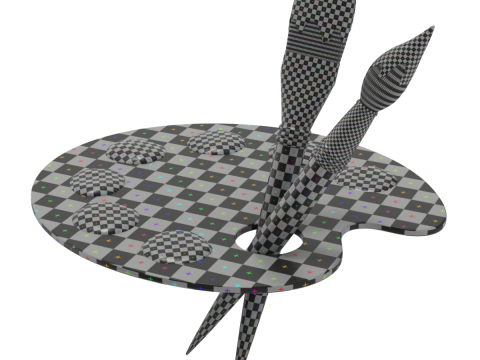 Wooden Artist Palette Modèle 3D