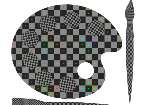 Wooden Artist Palette Modèle 3D