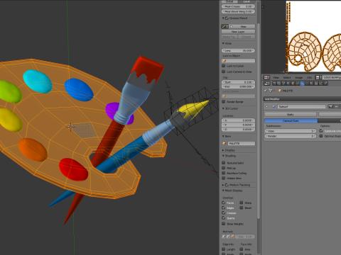 Wooden Artist Palette Modèle 3D