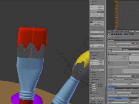 Paleta de artista de madeira Modelo 3D