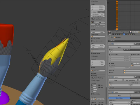 Paleta de artista de madeira Modelo 3D