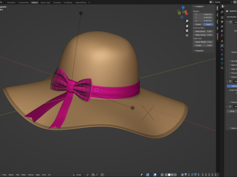 Women Sun Hat Modelo 3D