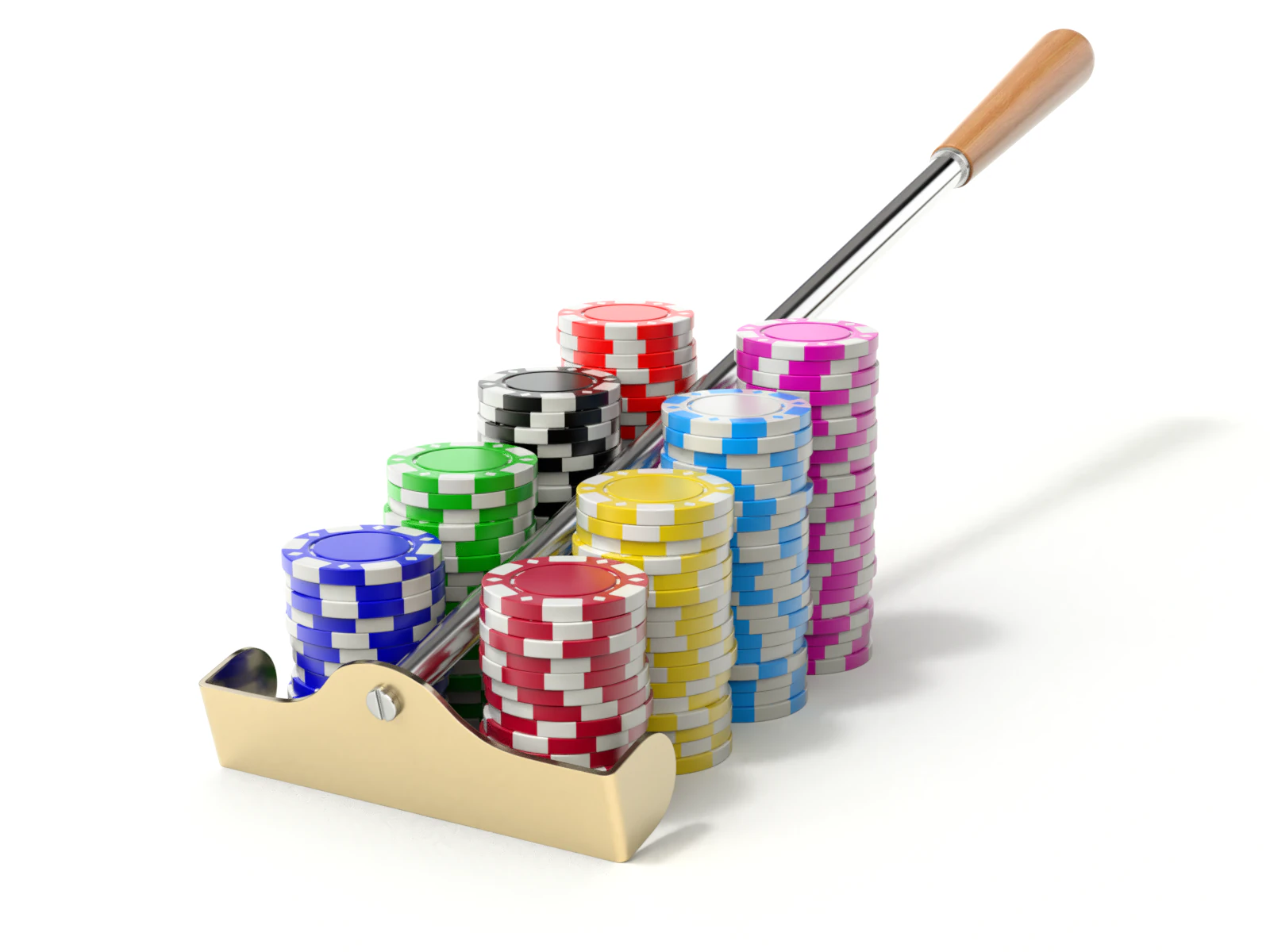 Roulette Rake With Chips 3D Model .c4d .max .obj .3ds .fbx .stl .blend