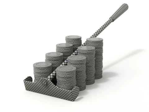 Roulette Rake With Chips 3D Model