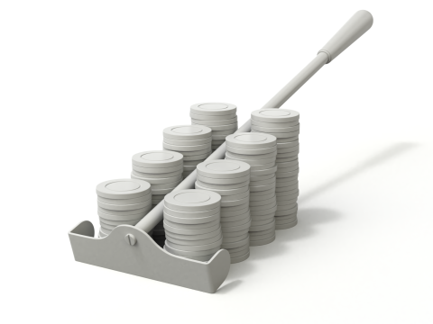 Roulette Rake With Chips 3Dモデル