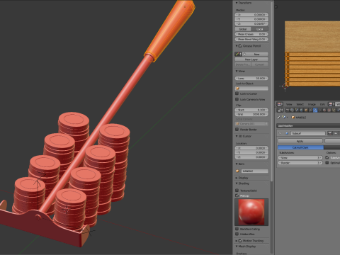 Roulette Rake With Chips 3Dモデル