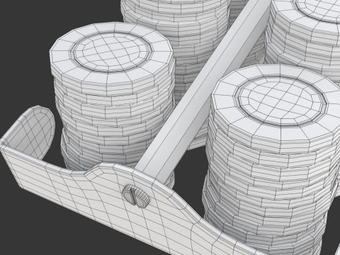 Roulette Rake With Chips 3Dモデル