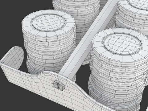 Roulette Rake With Chips 3D Model