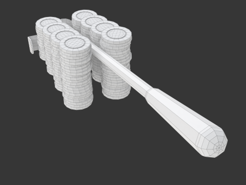 Roulette Rake With Chips 3Dモデル