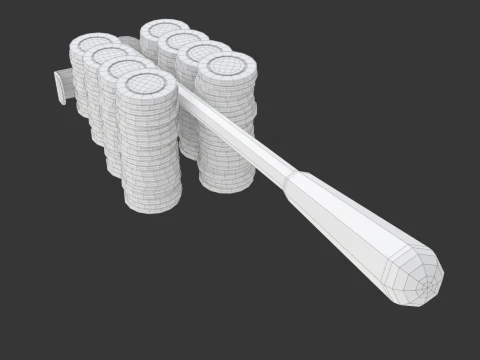 Roulette Rake With Chips 3D Model
