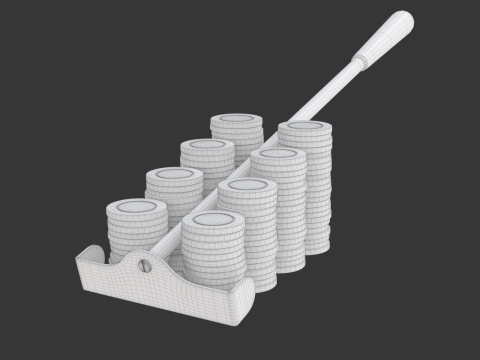 Roulette Rake With Chips 3Dモデル