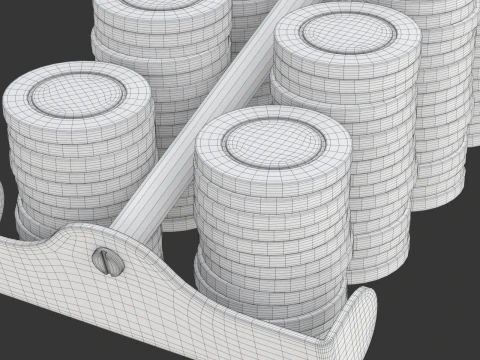 Roulette Rake With Chips 3D Model
