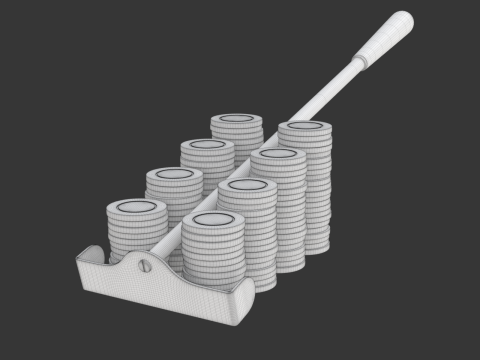 Roulette Rake With Chips 3Dモデル