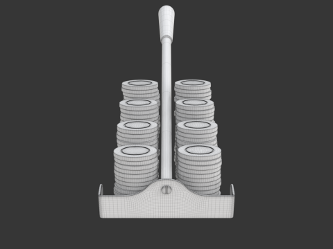 Roulette Rake With Chips 3Dモデル