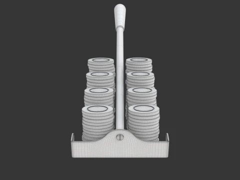 Roulette Rake With Chips 3D Model