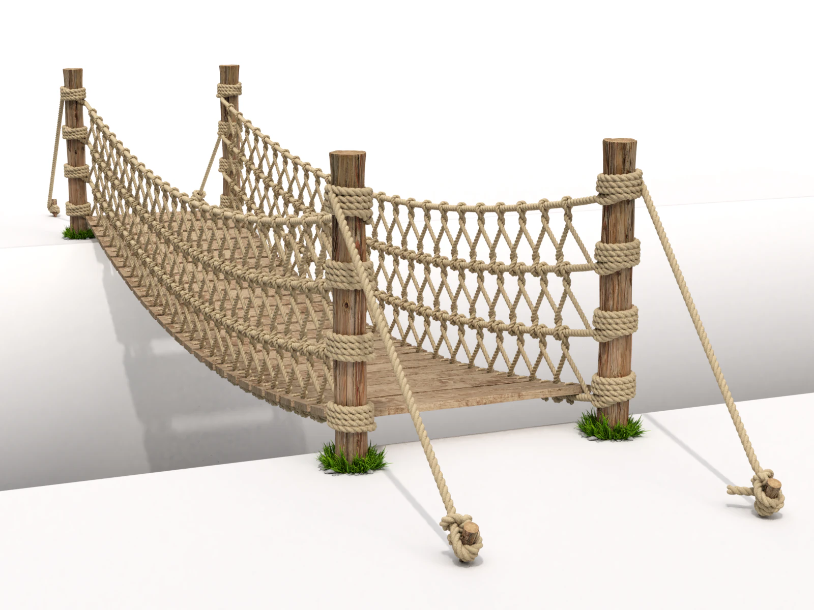 Rope Suspension Bridge 3D Model .c4d .max .obj .3ds .fbx .stl .blend 