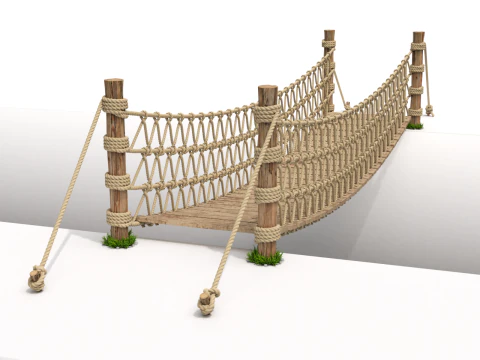 Rope Suspension Bridge 3D Model