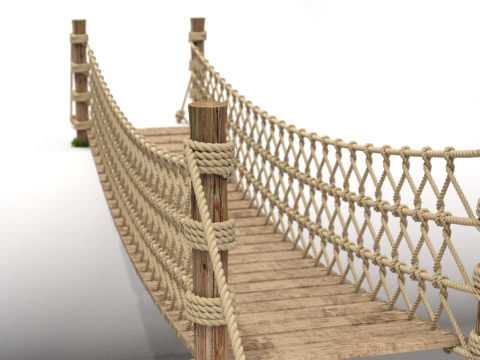 Rope Suspension Bridge 3D Model